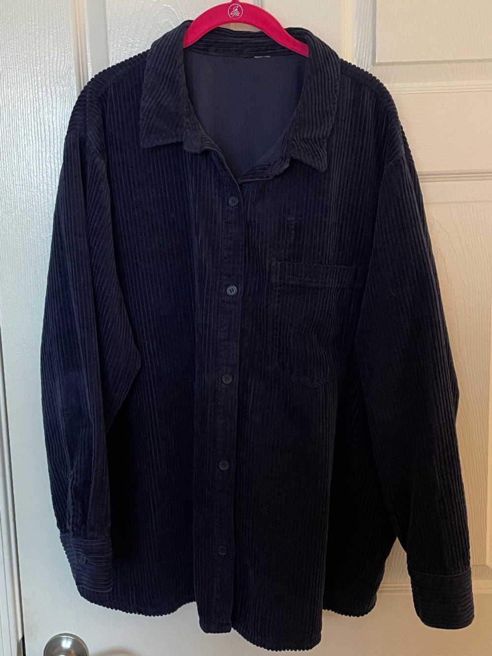 H&M Blue Corduroy Shirt Jacket Women's XL